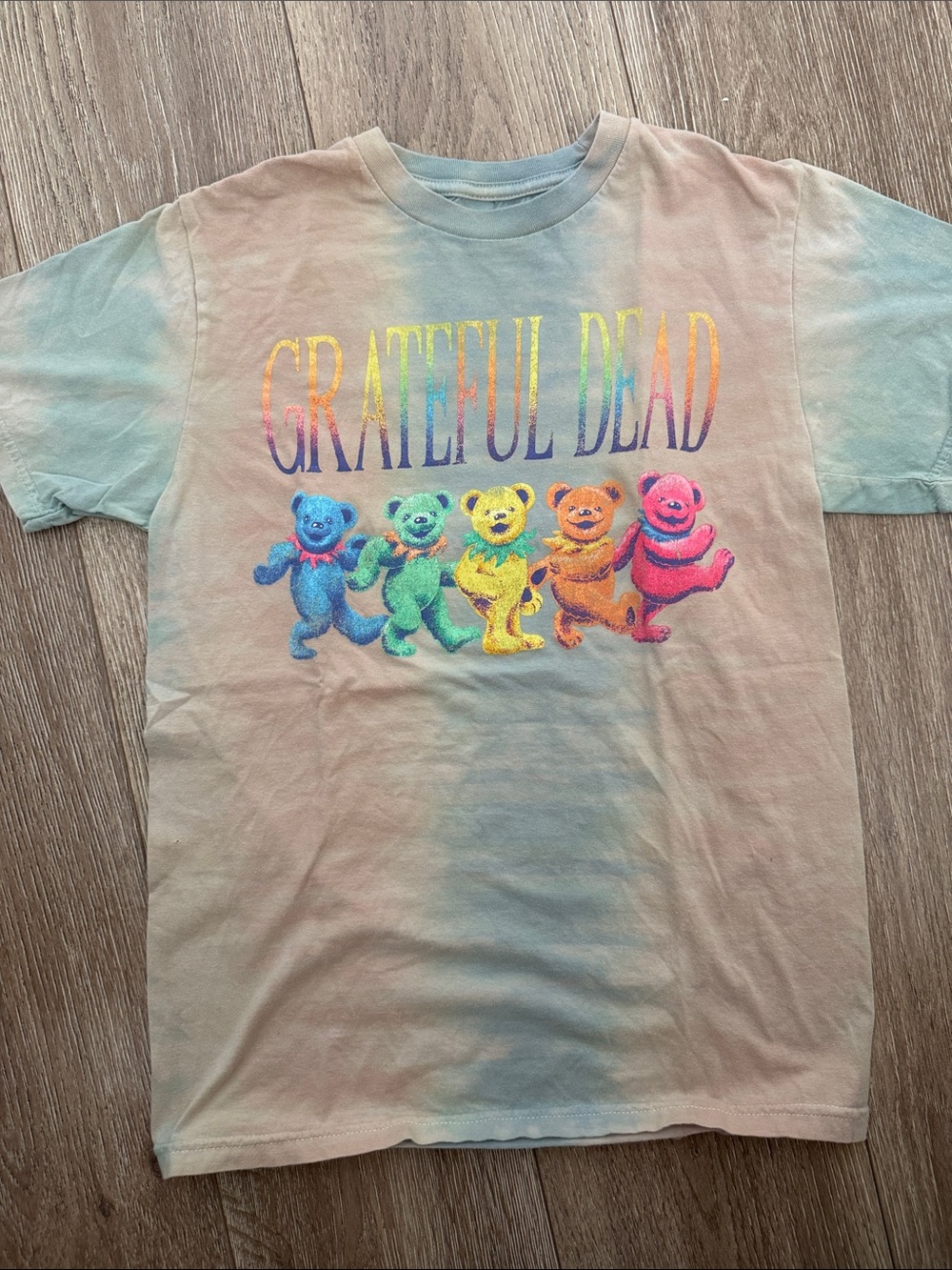 Grateful Dead Pastel Tie-Dye Dancing Bears Tee - Blue Pink Yellow Green Orange